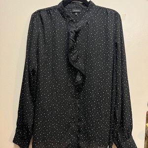 Who What Wear Black Star Pattern Blouse Size XXL